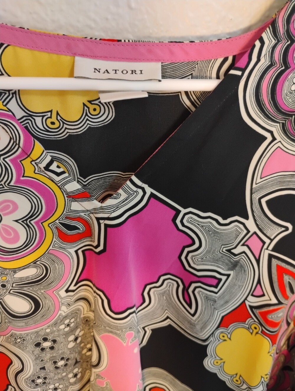 Natori Pink, Black & Yellow Floral-Print Dress - Picture 3 of 4